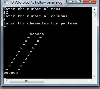Program to display Parallelogram star pattern using while loop in C ...