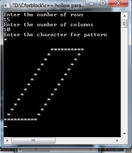 C++ program to print Parallelogram star pattern using for loop ...