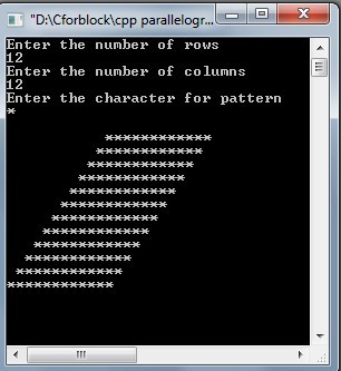 Program to print parallelogram pattern in c++ language using while
