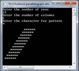 C code to display Parallelogram star pattern using Do-while loop ...