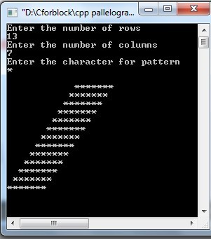 C++ code to display Parallelogram star pattern using Do-while loop