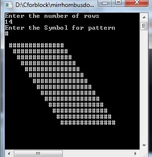 Display a Mirrored Rhombus pattern using do-while loop in C - Codeforcoding