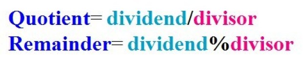 Find quotient and remainder using function in C++