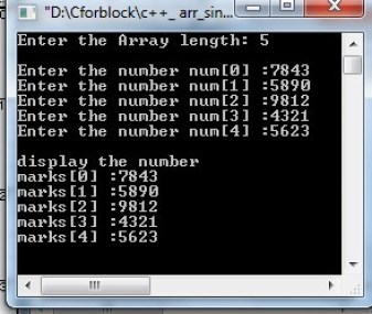 C++ program to read and print elements of an one dim array - Codeforcoding