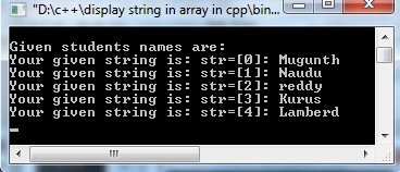C++ exercise to print Strings of an array - Codeforcoding