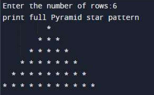 Python Full Pyramid Star Pattern Program - Codeforcoding
