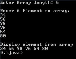 One Dimension Array in Java language
