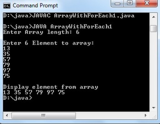 One Dimension Array in Java language - Code for Java c