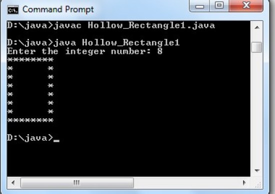 Program to Display Hollow square star pattern in Java using loops ...