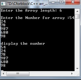 C++ program to accept array input and print using For loop - Code for ...
