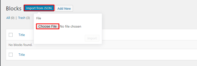 Import from JSON