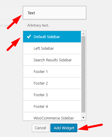 Add Image By Text Sidebar Widget