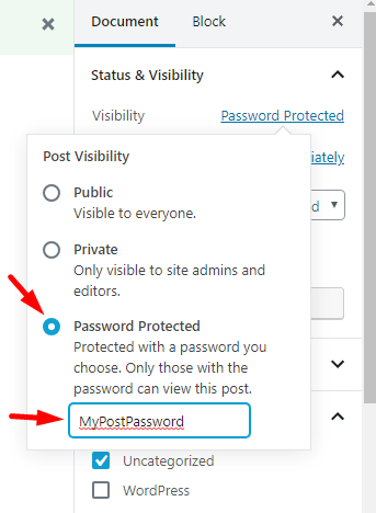Make Post Password Protected