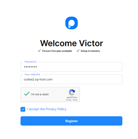 Password and your website URL