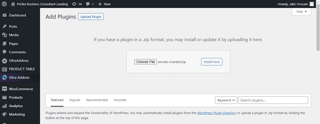 install the Envato Market Plugin