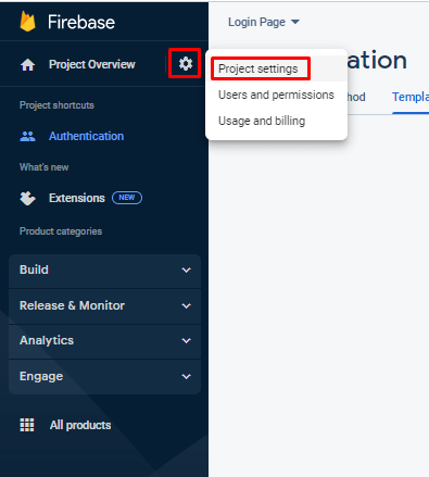 project settings