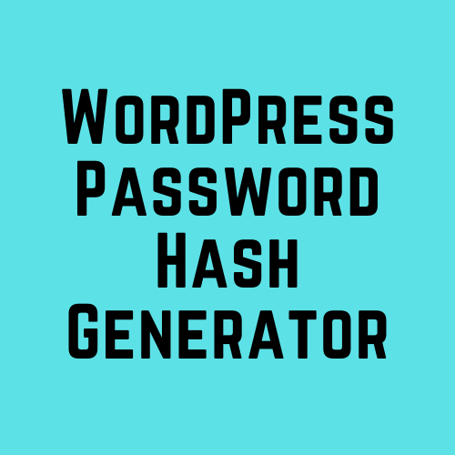 This tool generates a hash password which you can use this password and update in the database. Wordpress Password Hash Generator To Reset Your Wordpress Password