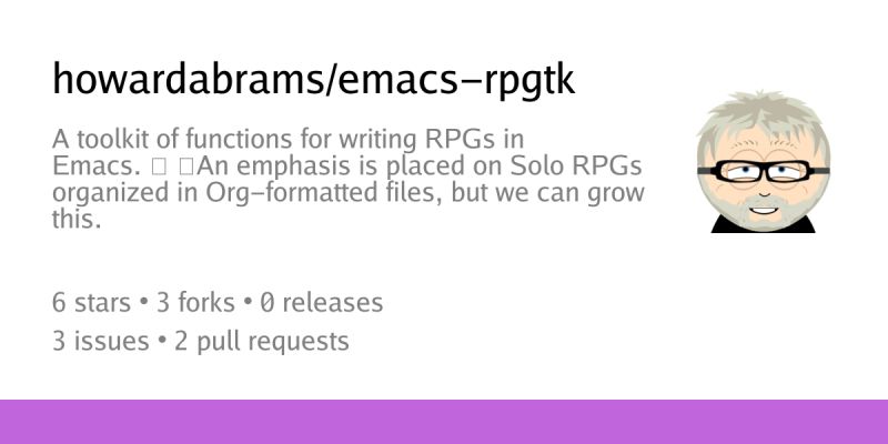 Howardabrams Emacs Rpgtk A Toolkit Of Functions For Writing Rpgs In Emacs An Emphasis Is - Premium Vintage Image Gallery - 8K