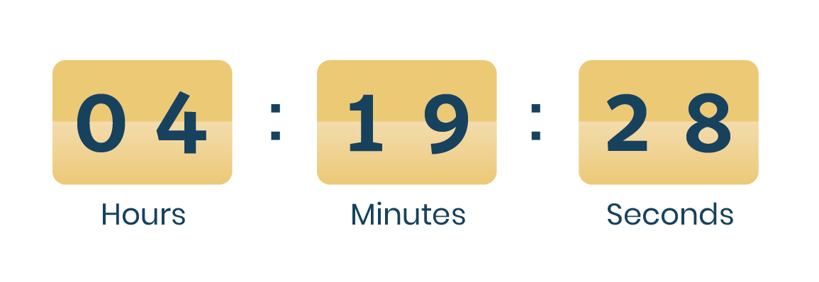 An image showing a countdown timer for email that is personalised so the timer ends at a unique time for every opener.