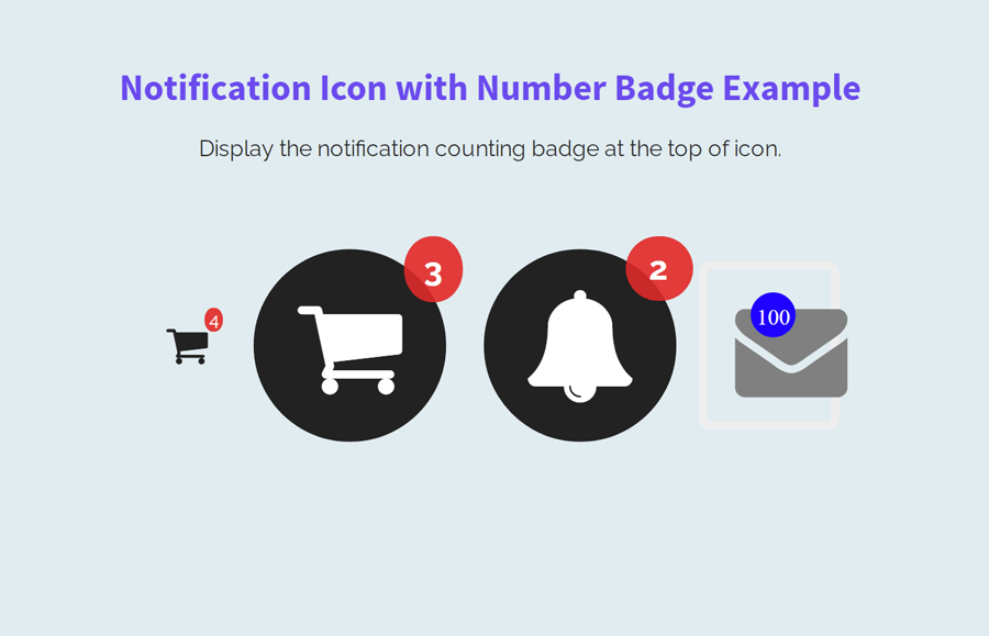 Notification Icon With Number Badge Using Css Codeconvey