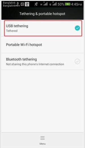 Use android phone as a modem