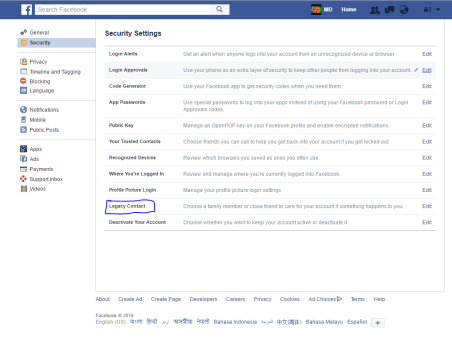Facebook Legacy Contact