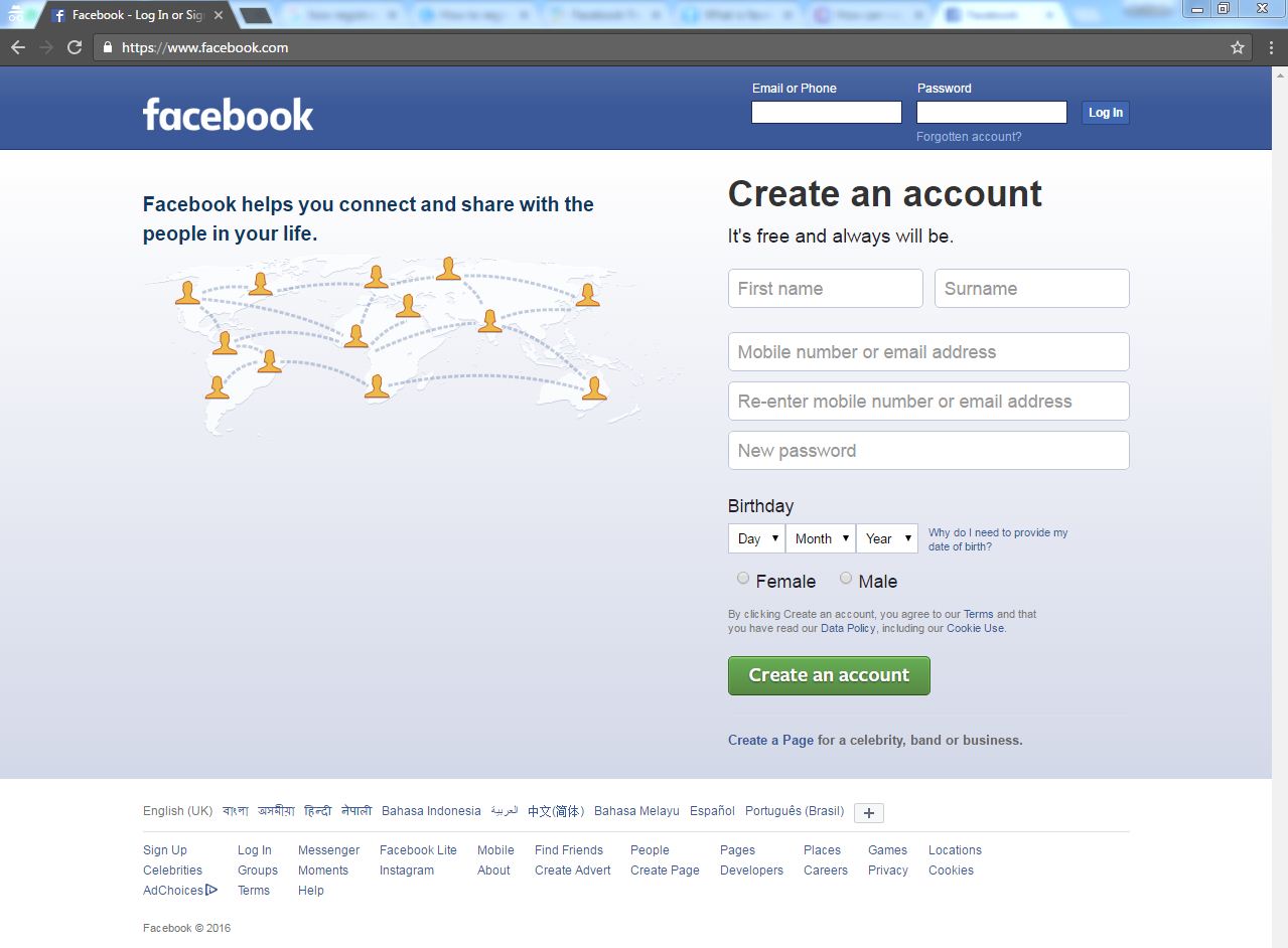 Facebook Home page