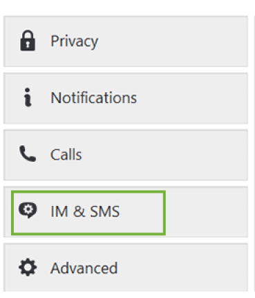 IM and SMS option