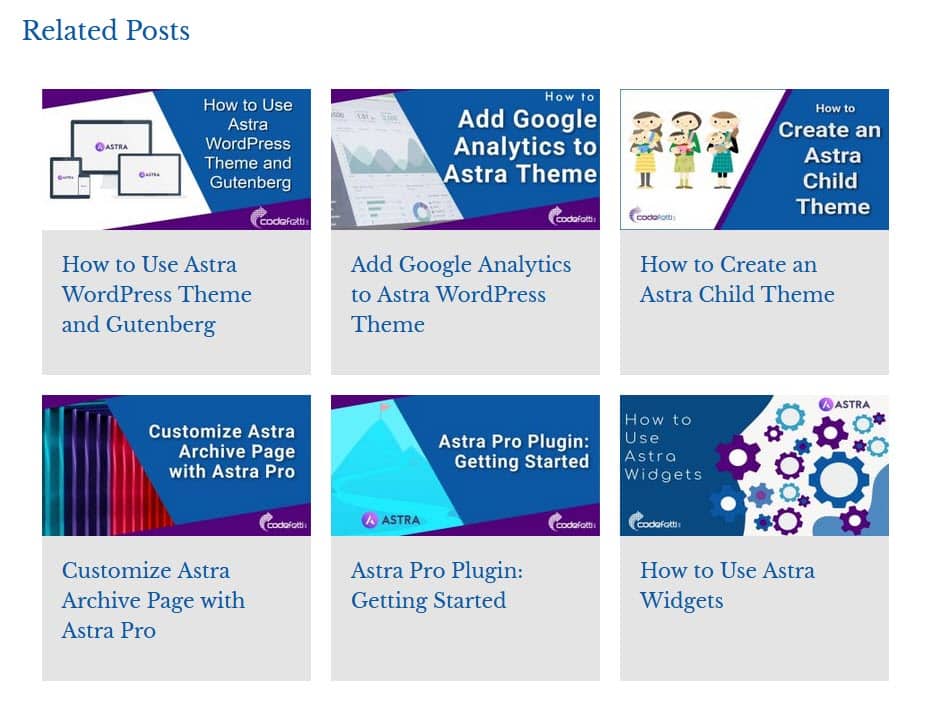 This plugin is capable of finding related posts in multiple taxonomies and post types. How To Add Related Posts To Astra Codefetti Llc Website Design