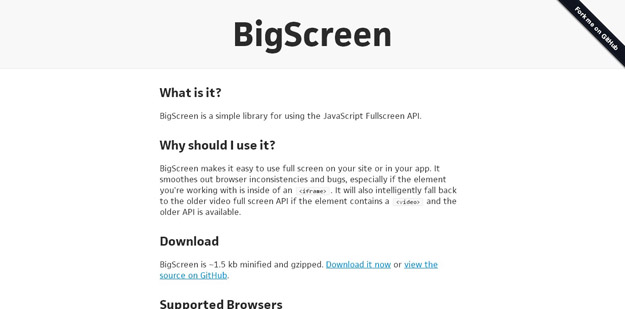 Github Bdougherty Bigscreen A Simple Library For Using The Javascript Full Screen Api - Download Premium City Image | 8K
