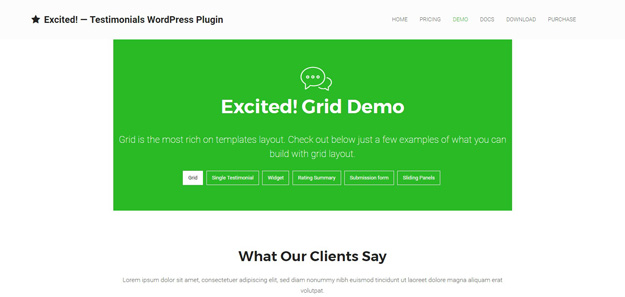 Excited Testimonials Wordpress Plugin - Ultra HD Minimal Background - Desktop