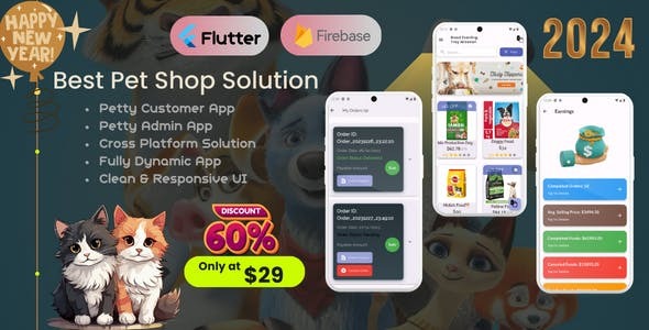 PawsHaven Your Ultimate Pet Paradise eCommerce Solution User Admin App Flutter Firebase