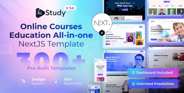 HiStudy Online Courses Education React NextJS Template