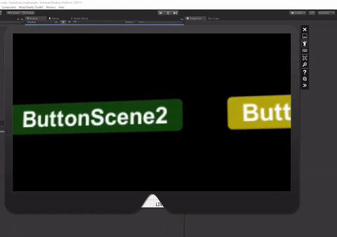 Changing scenes and viewing UI elements rightly in HoloLens apps