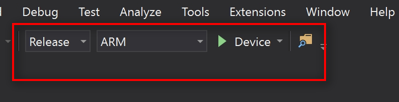 So one thing here that surprised me is that the HoloLens 2 comes with a USB-C to USB-C cable which fits onto the charger. If I am a developer, then I have to arrange for my own USB to USB-C cable to deploy it from my PC onto the HoloLens 2! And that was strange.
Once I had that cable, I opened the solution in Visual Studio 2019.
Unlike earlier, we need to choose Release , ARM (or ARM64) and Device to deploy it onto the HoloLens2
One new thing introduced, when the app has finished deploying, it plays a short toned sound on the HoloLens, so it prompts you to look then and you see the Made with Unity splash screen. I thought this was a nice feature :)
The video output should give you an idea of what you should see. It's an inbuilt panel to include the CPU performance of the HoloLens and your hand being tracked continuously (you will see raycasts coming out of it)
<include video output here One more strange thing that I noticed: existing apps are replaced by any new apps deployed in Unity. Although it had a new name in Unity. The trick was to change the package name under Publishing Settings to something other than Template3D.. And then this worked too.  