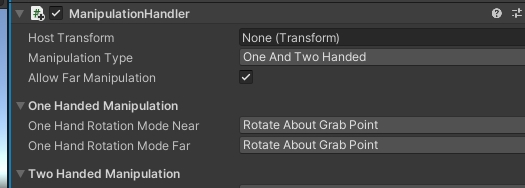  Now we need the Manipulation Handler. On the Triceratops, click on Add Component and add the Manipulation Handler from the MRTK. 