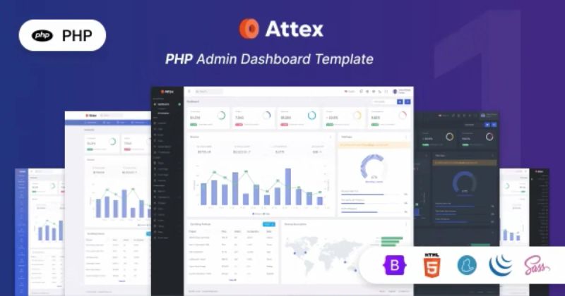 Attex Php Admin Dashboard Template Premium Download Codeintra - Amazing Colorful Picture - HD