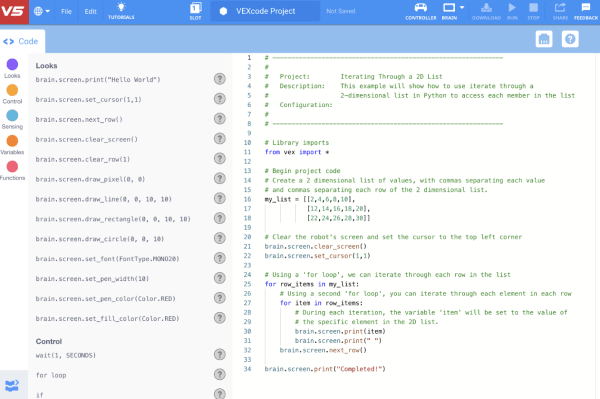 VEXcodeText