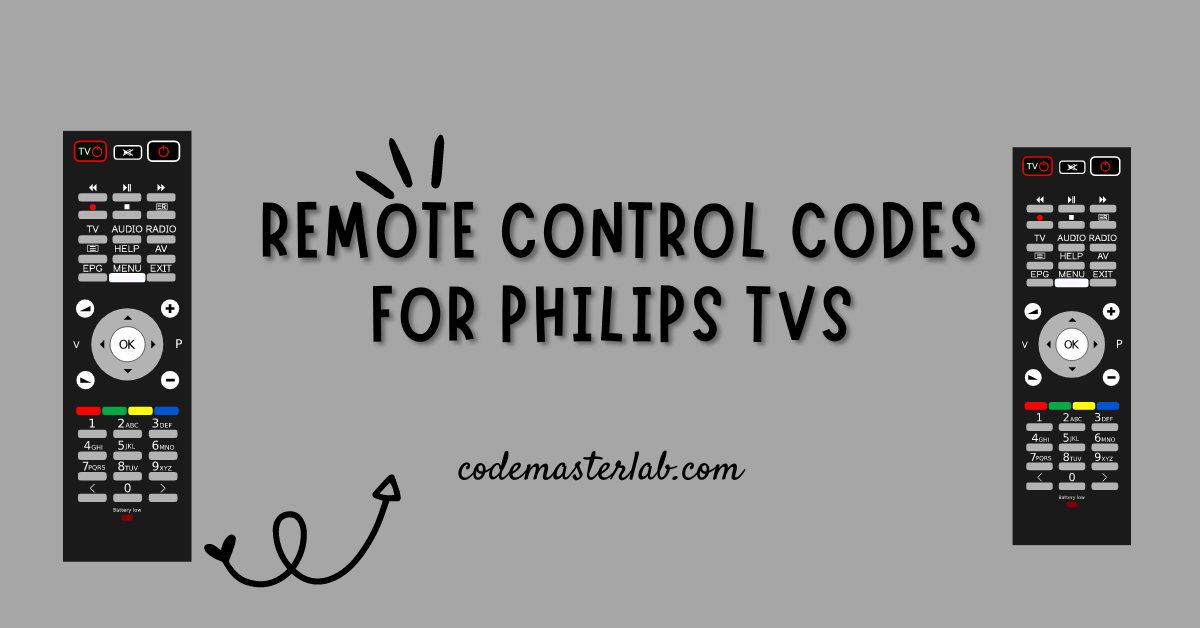 Remote Control Codes For Philips TVs