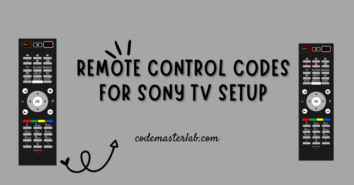 Remote Control Codes for SONY TV Setup