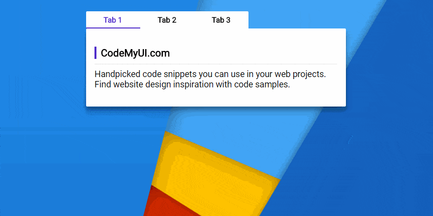 Material Design Tabs Using Vanilla JavaScript – CodeMyUI
