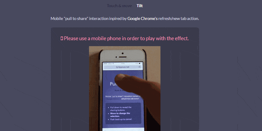 Pull To Share On Mobile