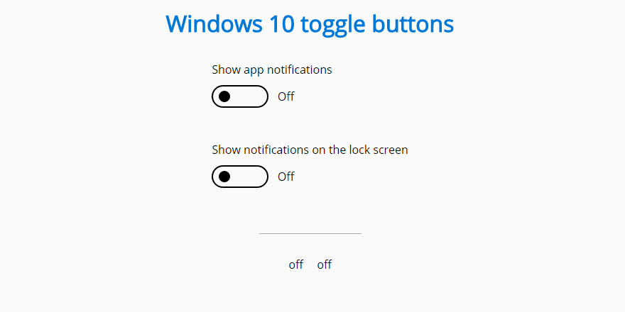 Windows 10 Toggle Button In Pure Css Codemyui