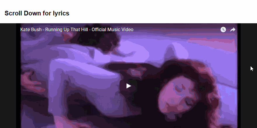 Header Video Move to Side on Scroll & Reveal Content