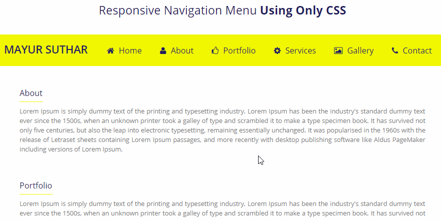 CSS Only Responsive Navigation Menu