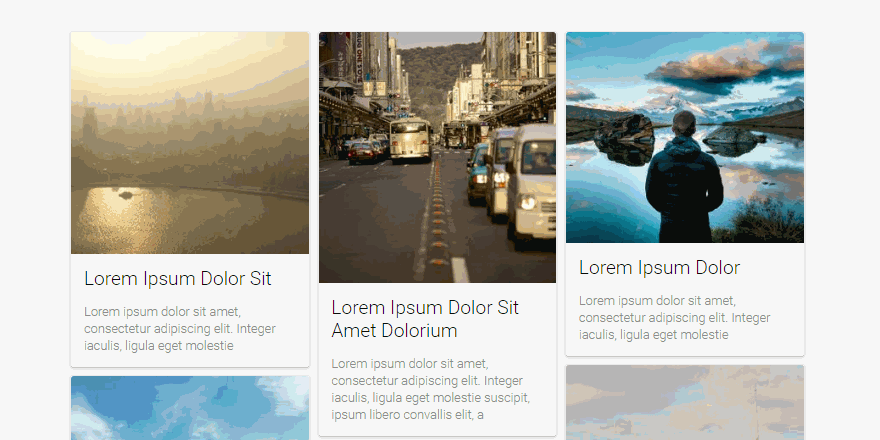 Masonry Layout Card UI for Blogs