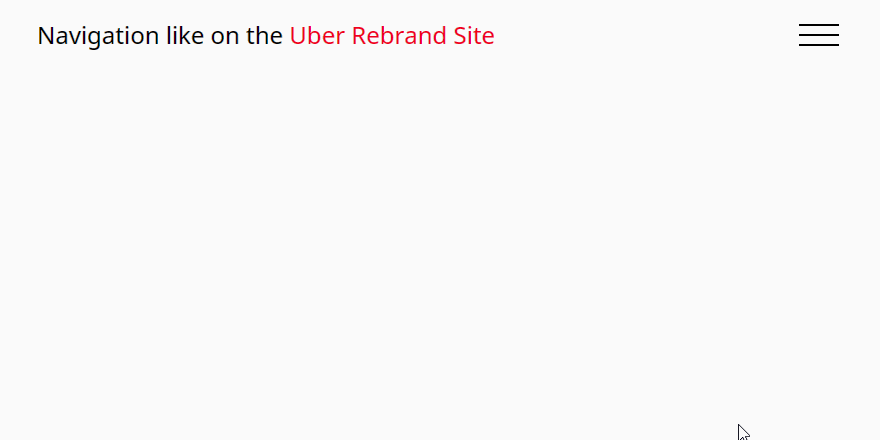 uber.design style hamburger menu to split screen navigation