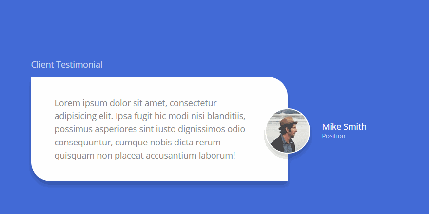 Client Testimonial Widget in Material Design