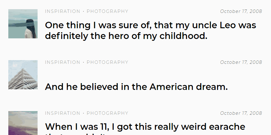 Article List Expand Content on Hover