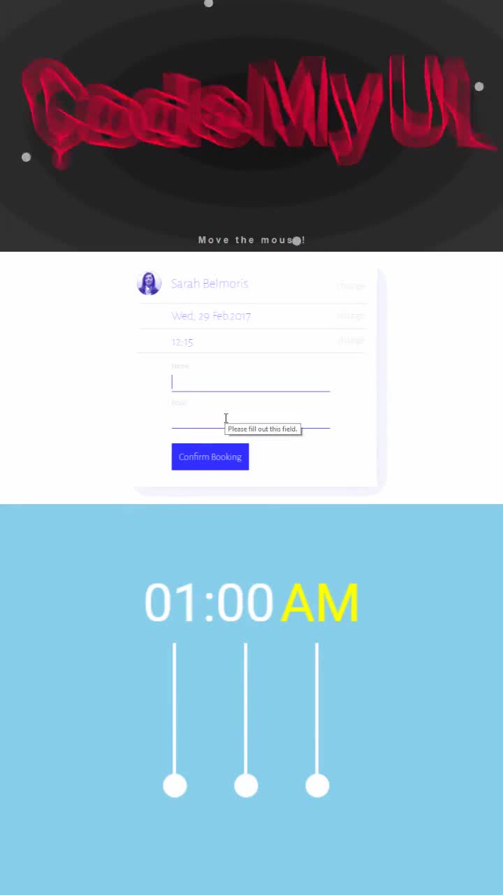 2 Time Picker UI Design Inspiration - HTML & CSS Snippets Ξ ℂ𝕠𝕕𝕖𝕄𝕪𝕌𝕀
